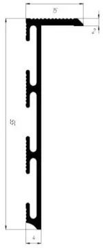 Плінтус прихованого монтажу 55мм фарбований в RAL - Зображення 2