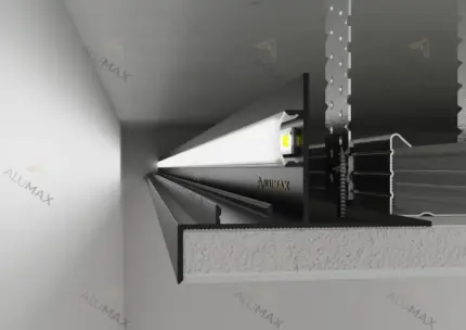 Універсальний профіль теневого шва АПТШ 50 мм LED чорний