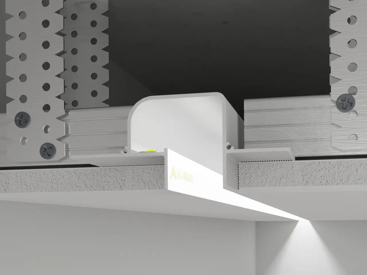 Роздільний профіль тіньового шва РПТШ 22,5х37 LED Білий - Зображення 1