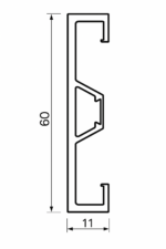 Алюміневий дизайнерський плінтус 1/60 - Зображення 2