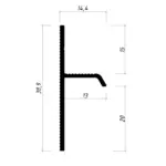 Алюмінієвий тіньовий плінтус прихованого монтажу 20 мм для гіпсокартона Білий - Зображення 3