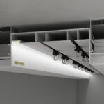 Дворядний карниз прихованого монтажу 172х53 з Led підсвіткою Без Покриття
