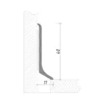 Плінтус алюмінієвий 40мм накладний (срібло) - Зображення 2