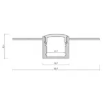Врізний профіль для гіпсокартону з LED каналом 56,9x16,9x15,4 - Зображення 2
