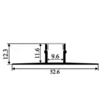 Врізний роздільний профіль для гіпсокартону з LED каналом 52,6х12,3х9,6 - Зображення 2