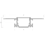 Врізний профіль для гіпсокартону з LED каналом 73x33x18,5 - Зображення 2