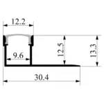 Врізний роздільний профіль для гіпсокартону з LED каналом 30,4Х13,3Х12,2 - Зображення 2